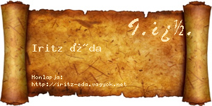 Iritz Éda névjegykártya